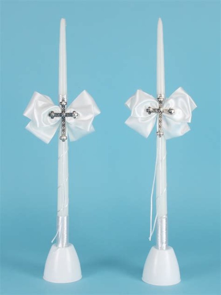 Wedding Candles Lambades Tapered | Greek Orthodox Church Decor Candles — Blessed Celebration